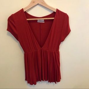 Urban Outfitters Deep V Baby Doll Shirt